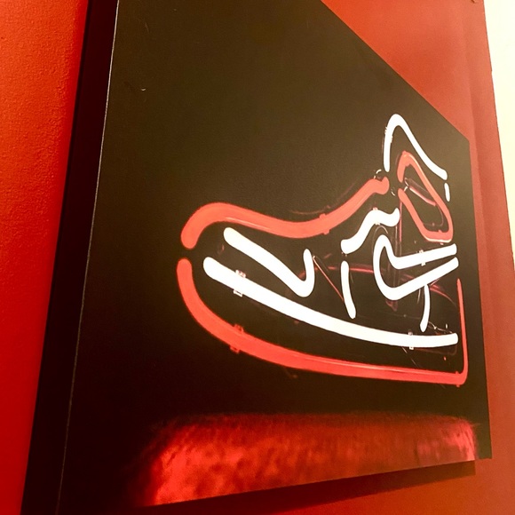 Neon Nike Shoe Canvas Poster 20”x30”x1.25”